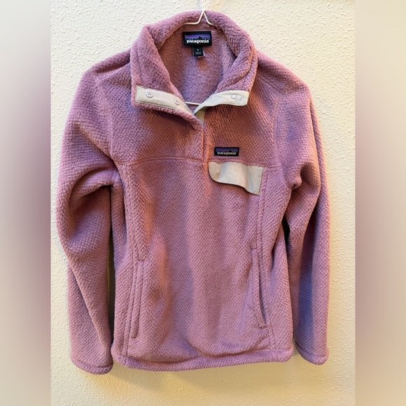 Patagonia Sweaters - Patagonia Dusty Rose Fleece Snap Pullover